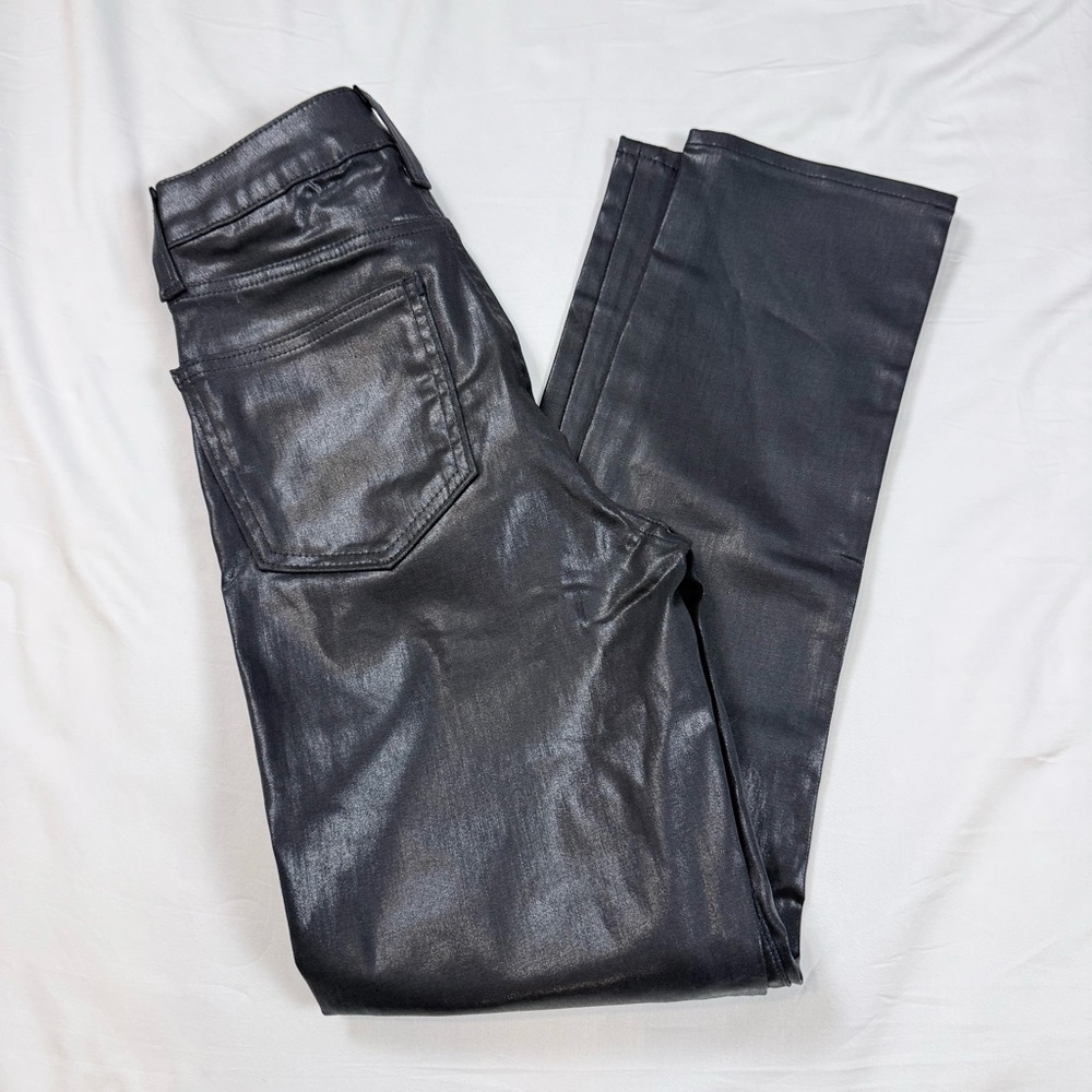 GAP Vintage Slim Sky High Black Foil Coated Jeans 25/0 Regular - Picture 3 of 8